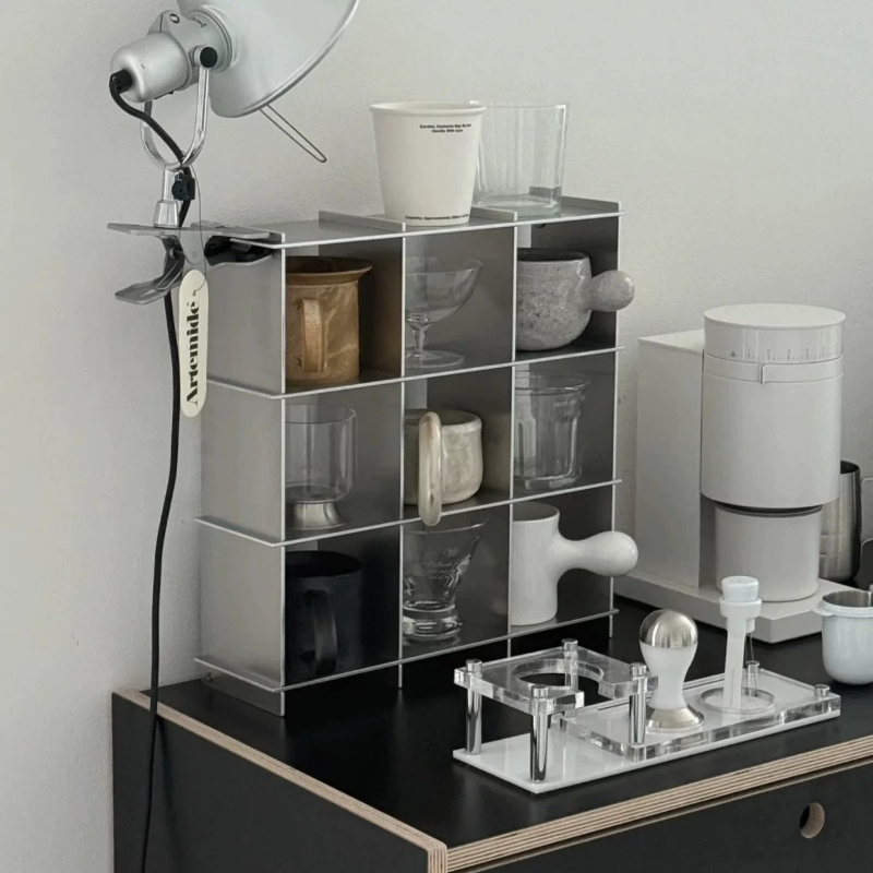 Commercial Kitchen Shed - Prateleira Minimalista de Alumínio para Armazenamento