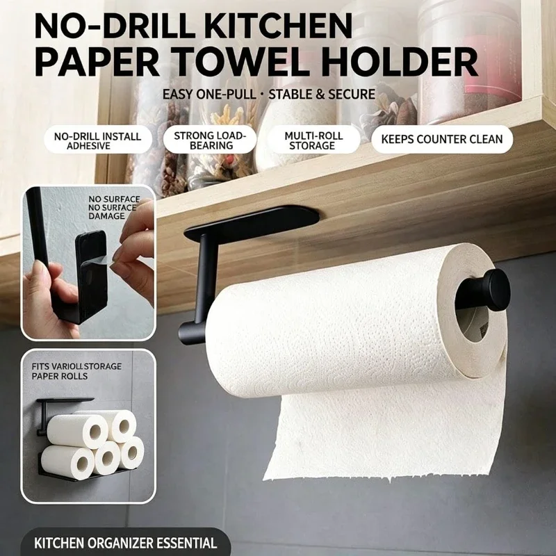 Commercial Kitchen Shed - Suporte para Rolo de Papel, Porta-Toalhas,