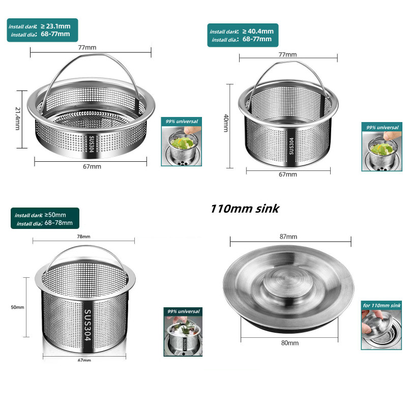 Filtro de pia de cozinha em aç - Commercial Kitchen Bin avaliação e preço