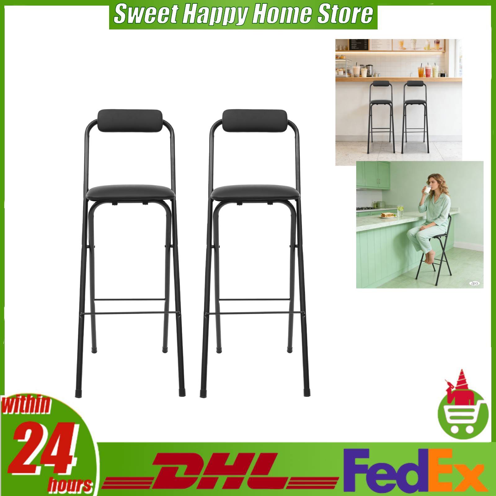Conjunto de 2 Cadeiras de Bar  - Commercial Kitchen Hardware avaliação e preço